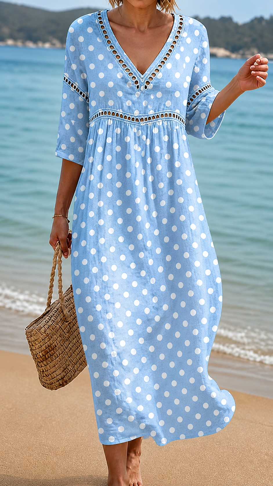 Vestido de Playa de Lunares Suave