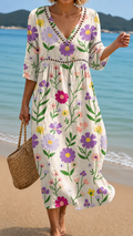 Vestido de Playa Floral Vibrante de Jardín