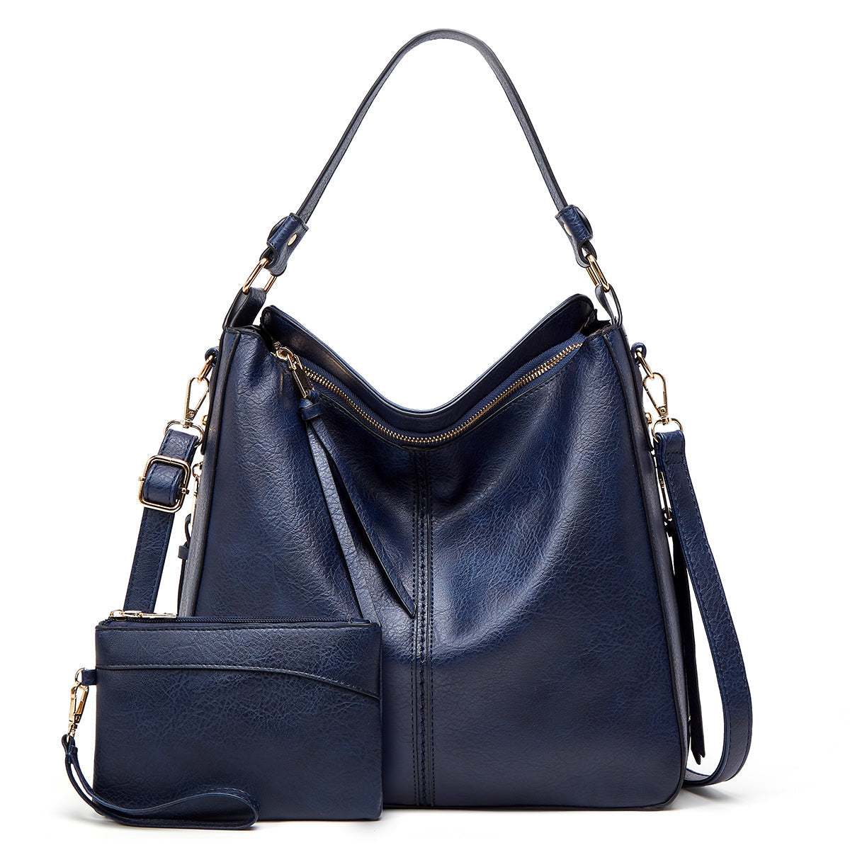 Luxury Leather Hobo Anti-Theft Handbag + FREE Pouch Wallet Hypersku