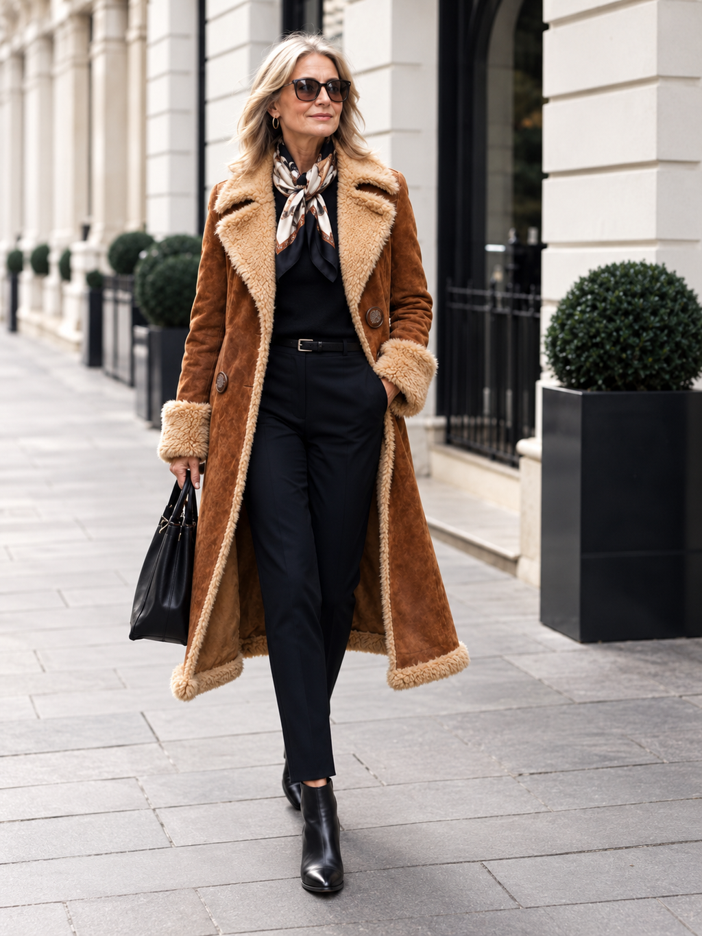 Manteau Long Marron Col Sherpa · Isaure VELLOR