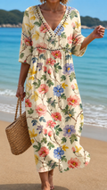 Vestido Midi Floral Elegante de Jardín