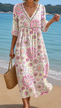 Vestido Midi de Verano Suave con Estampado Floral