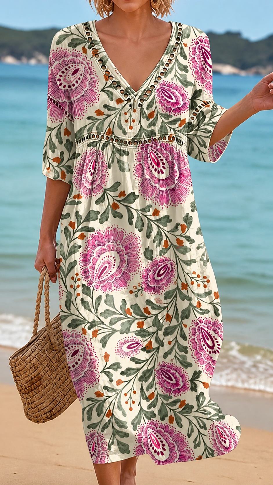 Vestido Floral Elegante de Playa
