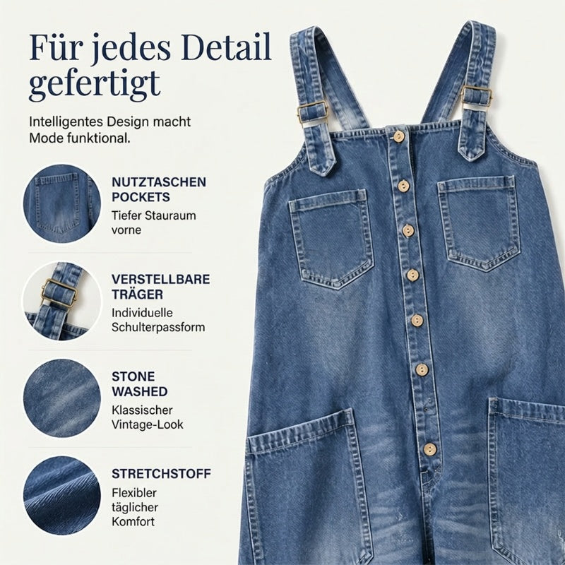 🔥Weit geschnittener Overall mit weitem Bein und Taschen