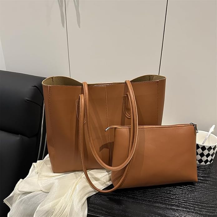 Valentine | Cabas en Cuir Vegan + Pochette Assortie SEAME
