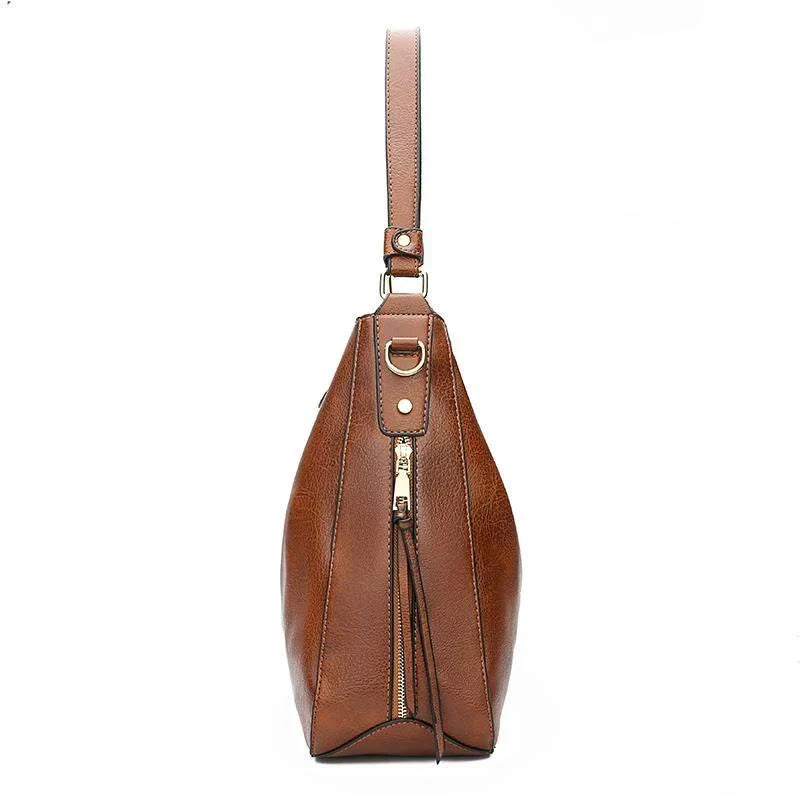 Luxury Leather Hobo Anti-Theft Handbag + FREE Pouch Wallet Hypersku