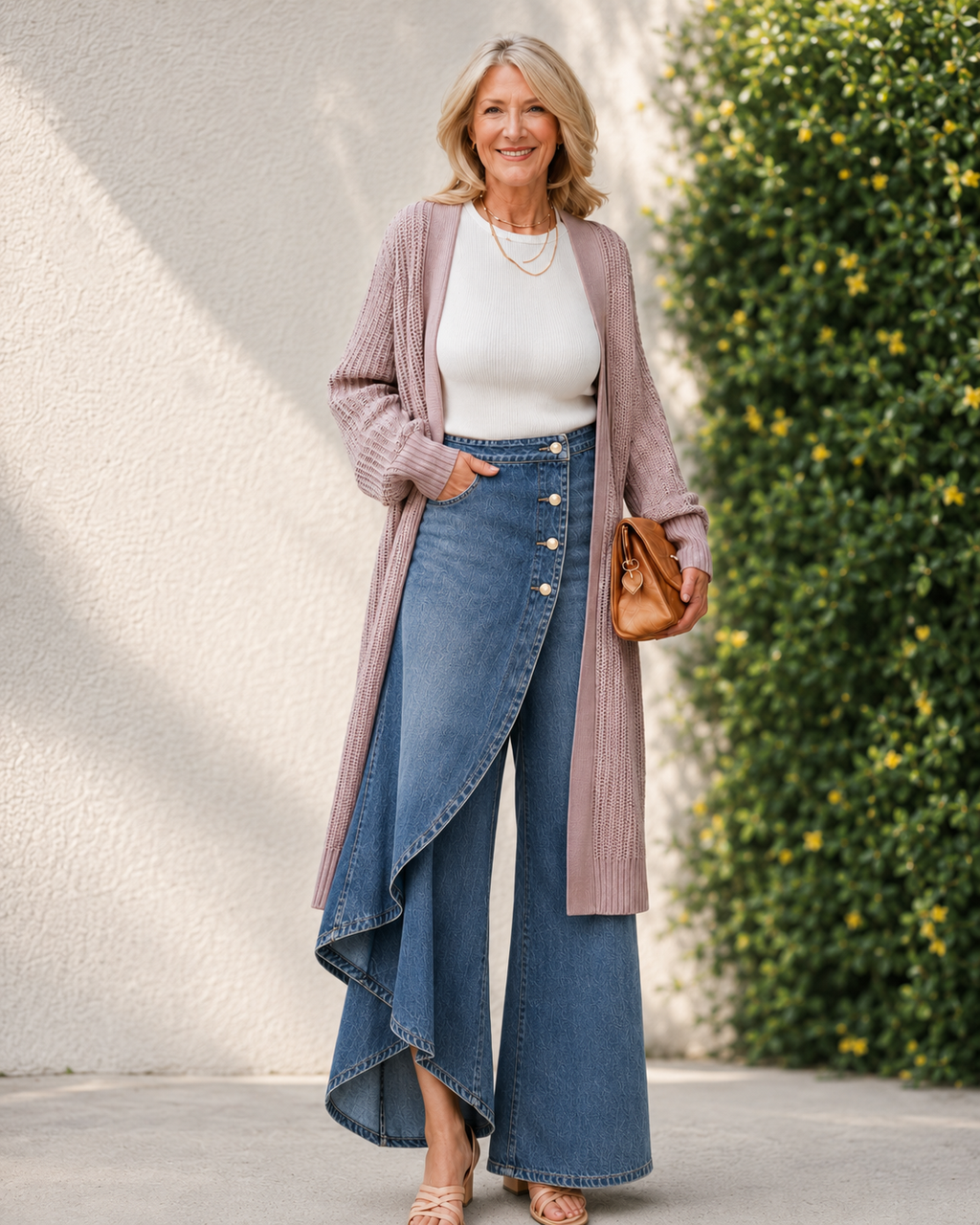 Maëlle · Jupe-short en denim à design croisé