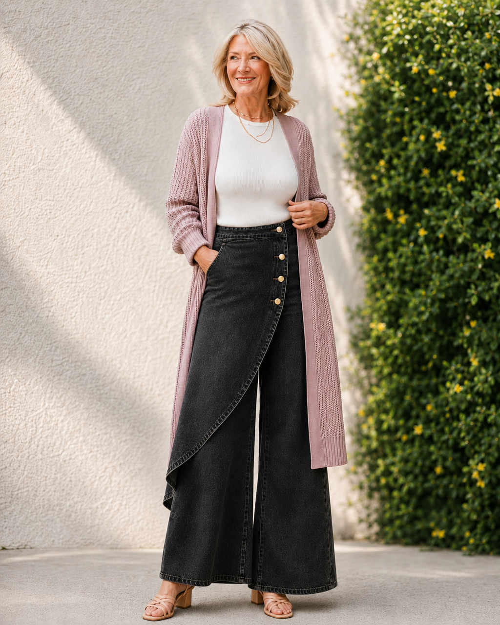 Maëlle · Jupe-short en denim à design croisé