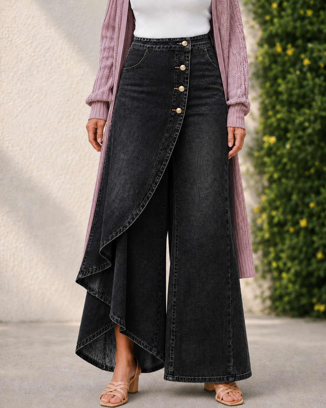 Maëlle · Jupe-short en denim à design croisé