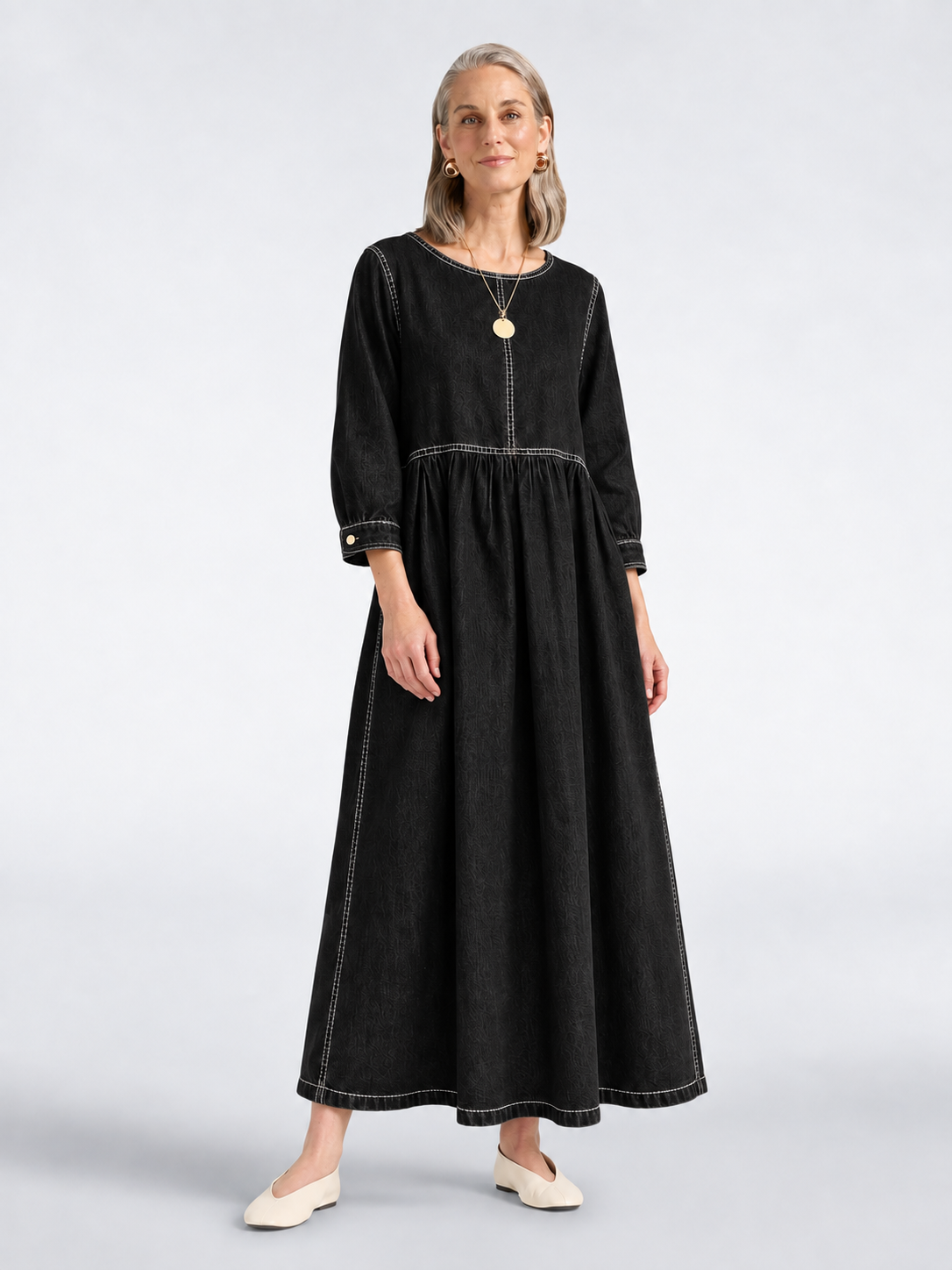 Marlène | Robe Longue en Denim Vintage Denim 8-9