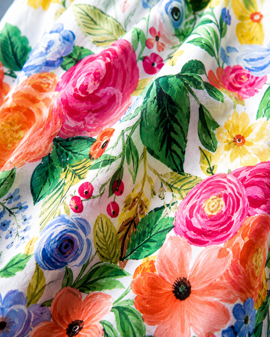 Camille | Robe midi fluide à imprimé floral éclatant