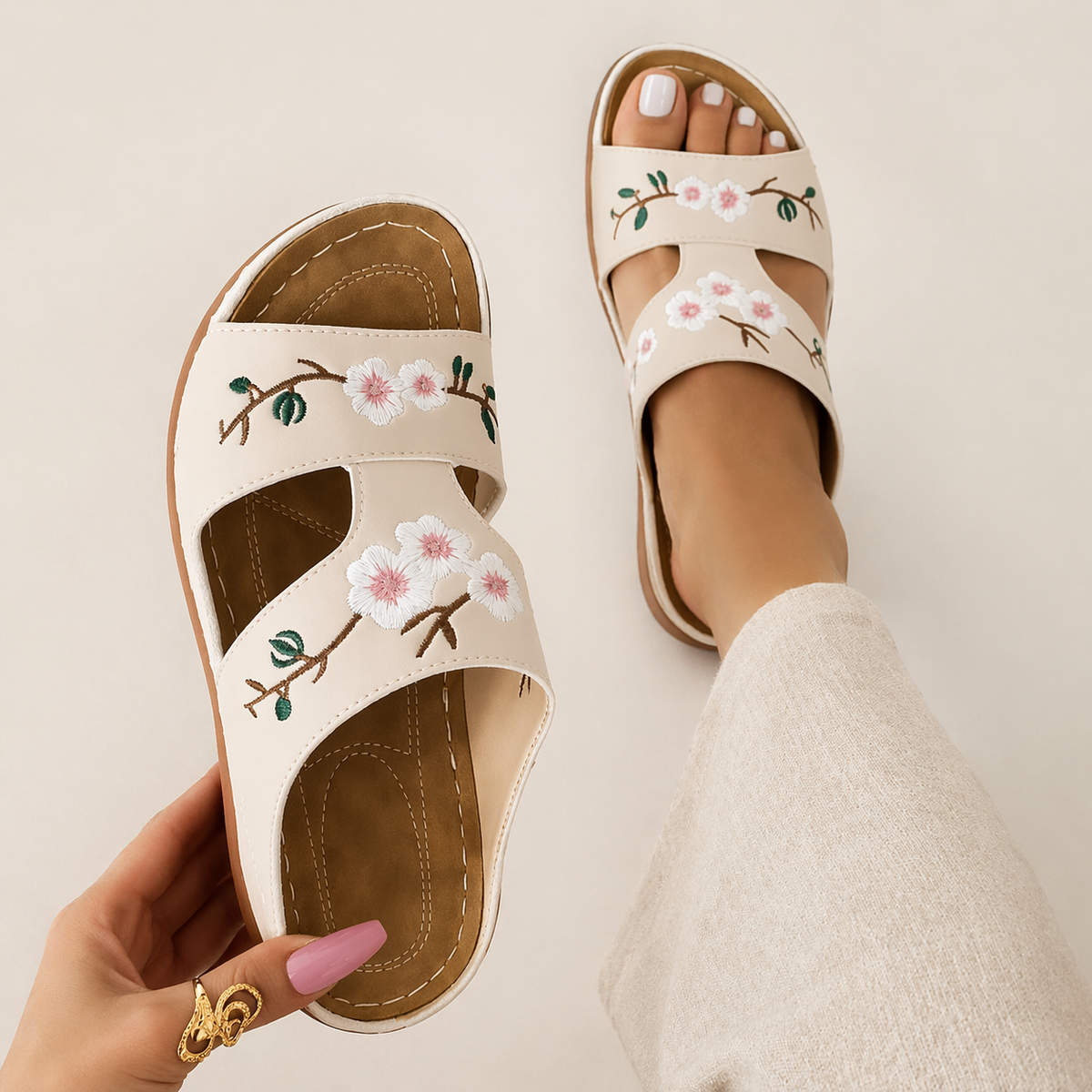 Mules Confort Fleuries