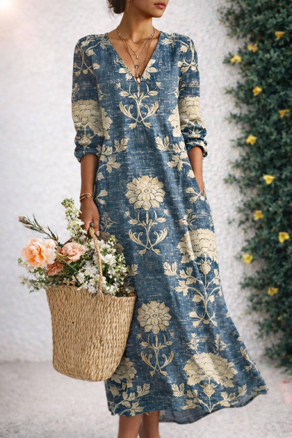 Karin · Robe midi fleurie fluide et légère