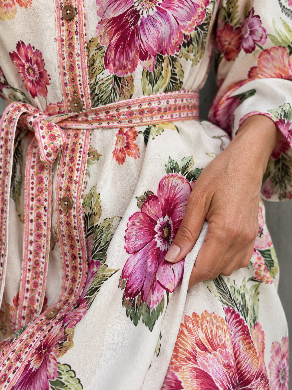 Robe Manche Lanterne Col Cranté Imprimé cettesaison
