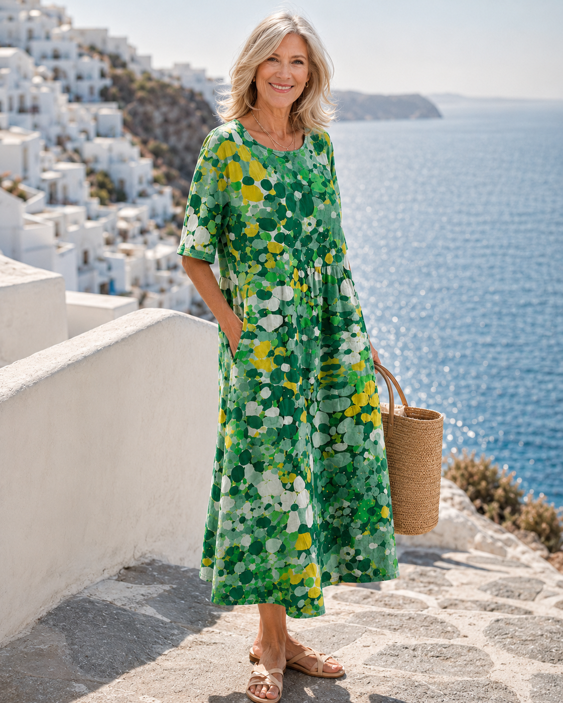 Elena | Robe midi fleurie fluide et légère
