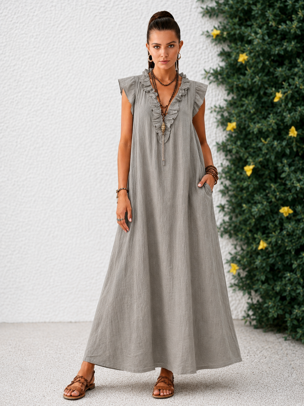 Robe Élodie en lin et coton