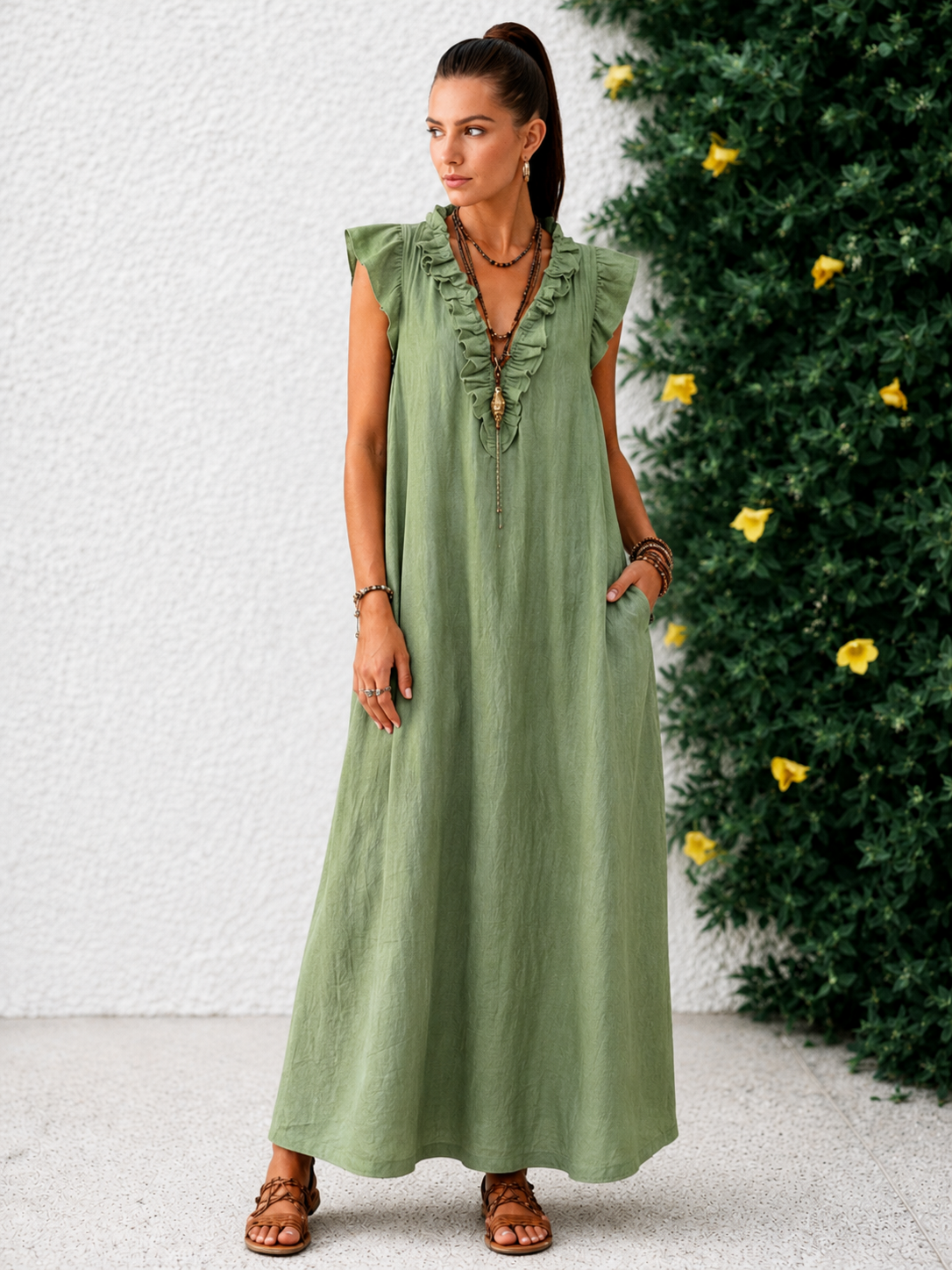 Robe Élodie en lin et coton