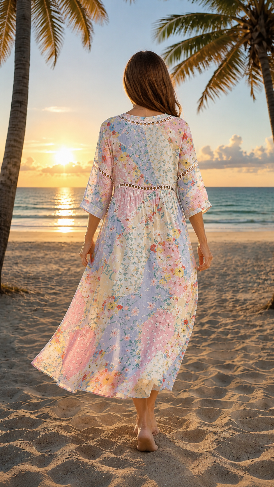 Juliette | Robe longue bohème à fleurs pastel