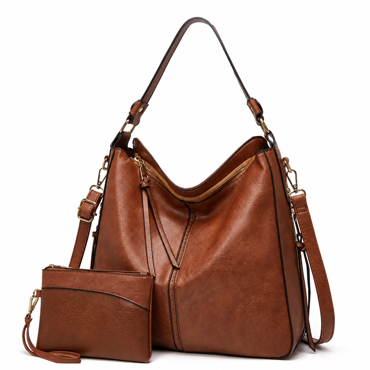 Margaux | Sac Hobo en Cuir Vegan + Pochette Offerte Hypersku