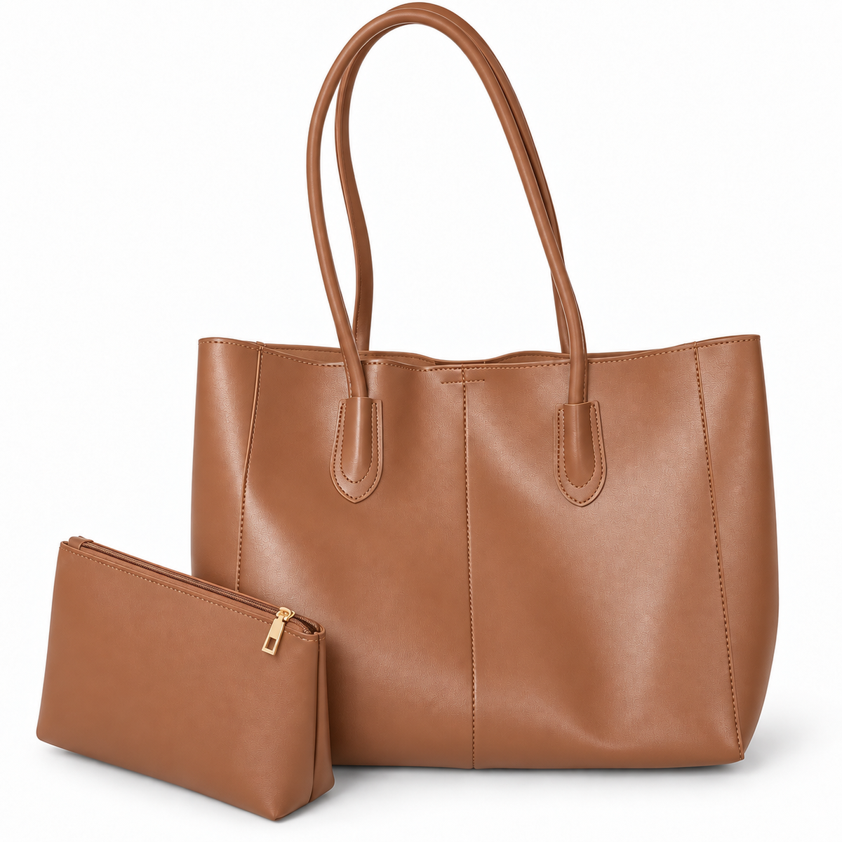 Valentine | Cabas en Cuir Vegan + Pochette Assortie SEAME