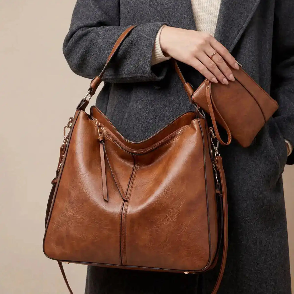 Margaux | Sac Hobo en Cuir Vegan + Pochette Offerte Hypersku