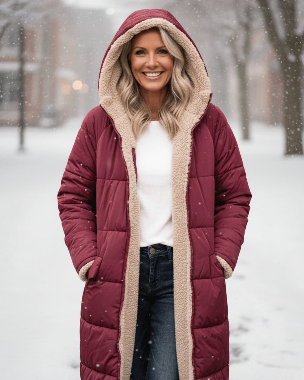 Mia | Long Sherpa-Lined Puffer Coat Stilfullt