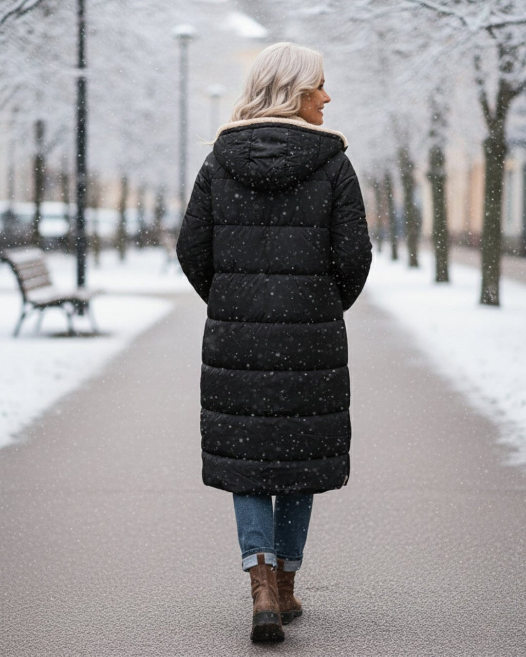 Mia | Long Sherpa-Lined Puffer Coat Stilfullt