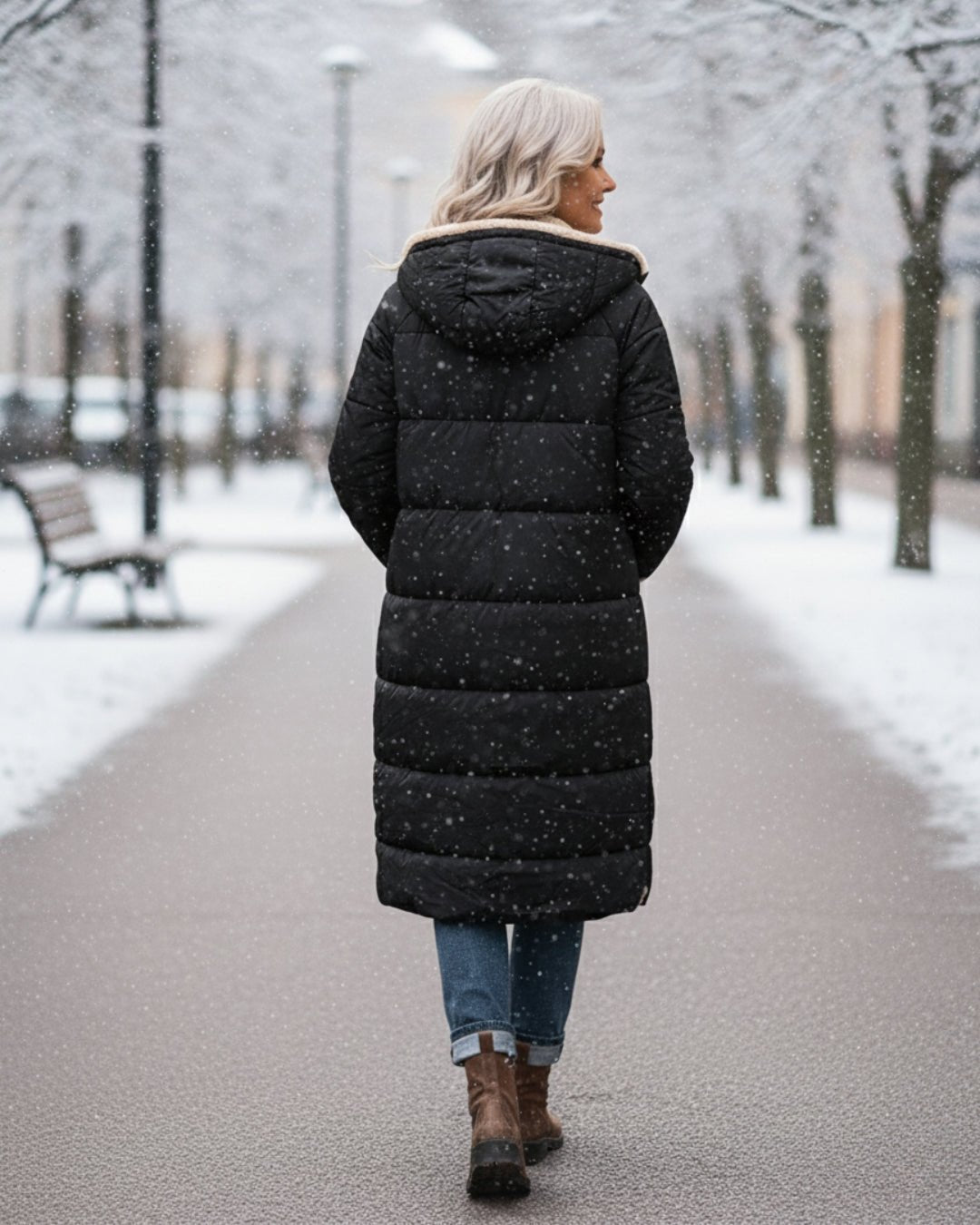 Mia | Long Sherpa-Lined Puffer Coat Stilfullt