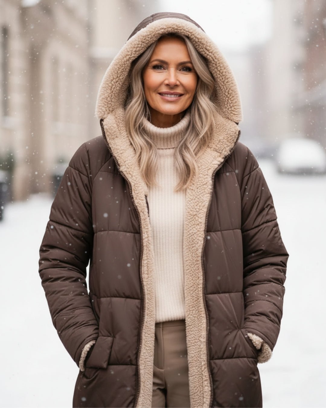 Mia | Long Sherpa-Lined Puffer Coat Stilfullt