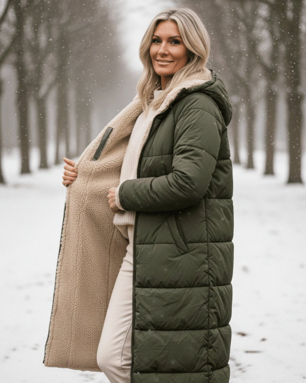 Mia | Long Sherpa-Lined Puffer Coat Stilfullt