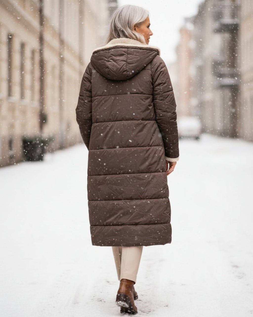 Mia | Long Sherpa-Lined Puffer Coat Stilfullt