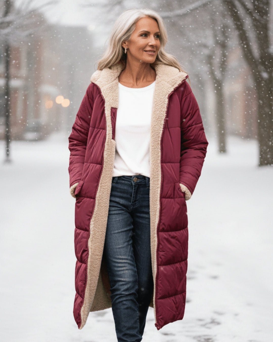 Mia | Long Sherpa-Lined Puffer Coat Stilfullt