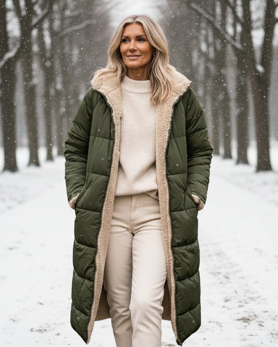 Mia | Long Sherpa-Lined Puffer Coat Stilfullt